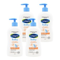 Cetaphil 舒特膚 baby 舒緩潤膚乳，含植物葵花子油和甜杏仁油，有機金盞花，400ml, 4瓶