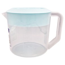 生活King 塑膠冷水壺, 2件套, 有杯蓋, 有側手把, 容量2500ml, 台灣製造, 藍色, 2.5L, 1組