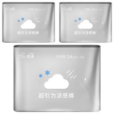 icon 愛康 超引力涼感棉 日用型 24cm 8片3包裝,涼感衛生棉,舒適透氣, 日用型(24cm), 8片, 3包