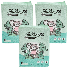 超凝小姐 益生菌除臭豆腐砂, 專為台灣濕熱氣候設計, 長效除臭, 1.5mm極細條砂, 2.7kg, 3包, 忘憂森林香