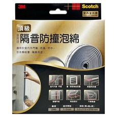 3M Scotch 多用途隔音防撞泡棉 各類吸撞隔音,防止冷暖氣外洩, 防蚊蟲,防風,抗溼氣,適用間隙1-3mm, #2360, 1盒