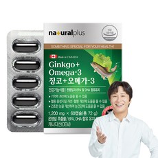 내츄럴플러스 징코 + 오메가 3, 60정, 1개 60정, 72g, 1개