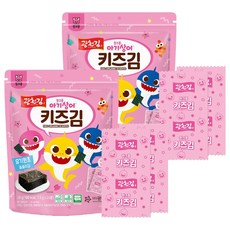 광천김 핑크퐁 아기상어 유기원초 줄줄이 키즈김, 36g, 2개