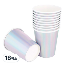 메탈릭 파티컵 홀로그램 실버 240ml, 18개 18박스