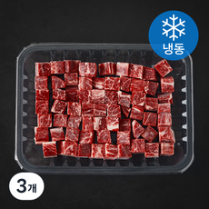 미국산 우목심 사각큐브 (냉동), 3개, 500g