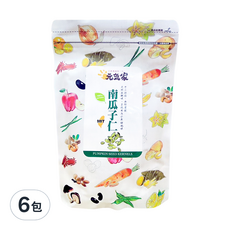 元氣家 烘焙南瓜子仁 200g, 低溫烘焙, 無調味, 不含防腐劑, 6包
