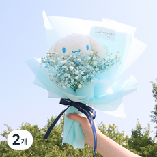 마카롱꽃다발 모리앤 산리오 인형 생화 꽃다발 시나모롤 2개