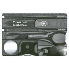 VICTORINOX 瑞士維氏 13用LED白光燈瑞士卡瑞士刀口袋工具 - Swiss Card Lite black, 1組