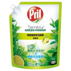 Pril 淨麗 植純萃洗碗精 檸檬草 補充包, 1L, 1包