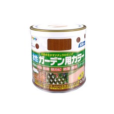 ASAHIPEN 朝日塗料 水性室內外護木漆, 一劑完成 耐日曬雨淋 胡桃款, 1罐