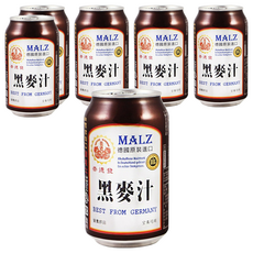 崇德發 天然黑麥汁, 德國原裝進口, 330ml, 6罐