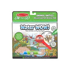 Melissa&Doug 瑪莉莎 旅遊樂 水畫冊 2.0豪華款, 有趣動物, 1組