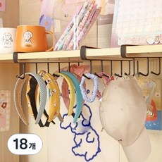 몰투유 옷장 모자 가방 정리 수납걸이, 블랙, 18개