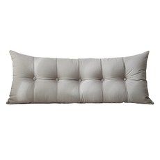 好物良品 雙人 日式簡約床頭腰背靠枕 150x60x20cm 亞麻材質 PP棉 淺灰銀色, 150 x 60 x 20cm, 淺灰銀