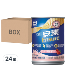 Abbott 亞培 Ensure 安素 HMB升級配方 草莓減甜, 237ml, 24罐