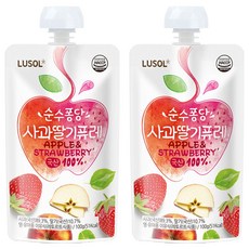 LUSOL 水果泥, 100g, 2包, 蘋果草莓口味
