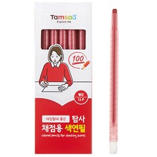 탐사 채점용 색연필 빨강 12p, 12색, 1박스