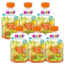 HiPP 喜寶 水果泥, 香蕉梨子芒果口味, 100g, 6包