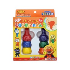 sun-star ANPANMAN 麵包超人 握式蠟筆, 6色入, 6色, 1盒