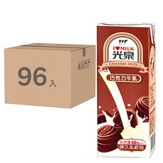 光泉 巧克力牛乳, 24入, 乳含量50%以上, 保久乳飲品, 200ml, 96入