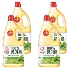 백설 콩기름, 1.8L, 4개