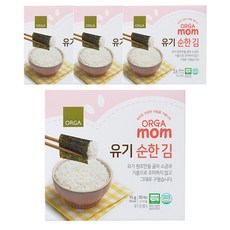 올가홀푸드 유기 순한 김 1.5g, 순한맛, 15g, 4개 - 돌아기김