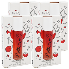 nailmatic KIDS 兒童專用天然杏仁油透亮唇彩 滾珠設計, 櫻桃, 4支