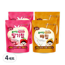 퓨어잇 내이브로 딸기칩 12g x 2p + 배칩 12g x 2p, 딸기맛, 배맛, 4세트