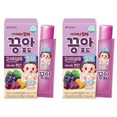 韓國 ivenet Kids 幼兒蔬果果凍條, 2個, 葡萄味, 100g