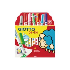 GIOTTO be-be 可洗式寶寶彩色筆 12色, 歐盟皮膚敏感測試, 固定式筆頭設計, 1盒