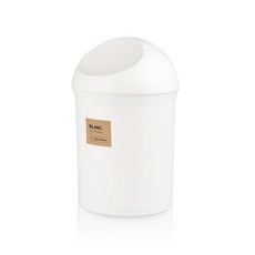 블랑오브제 반타원 푸쉬 휴지통 7L, 화이트 1개