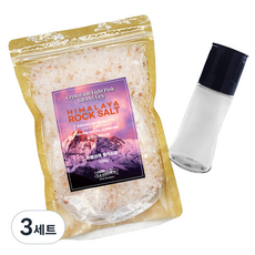 로얄푸드 히말라야 굵은 핑크소금 + 그라인더 세트, 1kg, 3세트