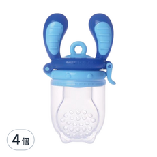 kidsme 咬咬樂輔食器, 食物餵哺器, 固齒器, 訓練口腔肌肉發展, 促進手部精細動作及手眼協調, 藍色, 4個