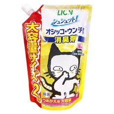LION 獅王 貓用 寵物廁所 99.9%異味消臭噴物劑 森林香 補充包, 有效消除99.9%異味, 植物性成分, 抑菌成份, 480ml, 1包