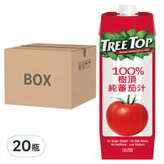 TREE TOP 樹頂 100%純蕃茄汁 晶鑽包, 20瓶, 1L