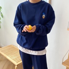 이수샵 디즈니 여성용 자수 오버핏 기모 트레이닝세트 ESS-SET-015