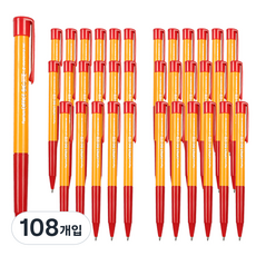 필락 오피스빅 볼펜 1.0mm, 레드, 108개입