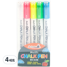 Artmate 多功能白板筆組, 白+黃+粉+綠+藍, 4套