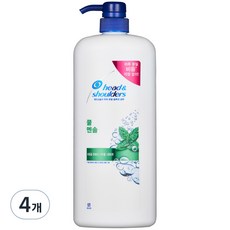 헤드앤숄더 쿨 멘솔 샴푸 대용량, 1200ml, 4개