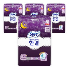 SOFY 蘇菲 Hangyol瞬吸清爽蝶翼型夜用衛生棉, 超長夜用型(42cm), 20片, 4包