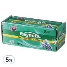 레이맥스 알카라인 AAA 건전지, 40개입, 5개