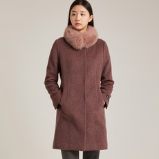올리비아로렌 여성용 넥 탈부착 폭스퍼 코트 VOPEAWWA331