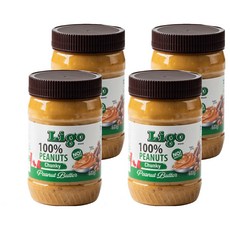 리고 100% 땅콩버터 청키, 453g, 4개 4개, 453g