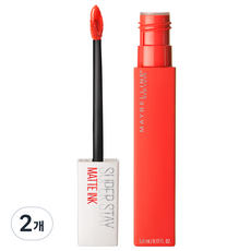 메이블린 뉴욕 슈퍼스테이 매트 립틴트 5ml, 히로인, 2개