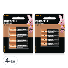듀라셀 알카라인 건전지 AA 4p + AAA 4p 세트, 4세트