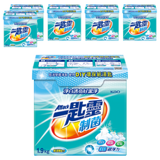 Attack 一匙靈 台灣公司貨 制菌超濃縮洗衣粉, 1.9kg, 6盒