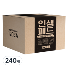 인생패드 반려동물 배변패드 대형 50g, 1개입, 240개 - 강아지배변패드대형50g