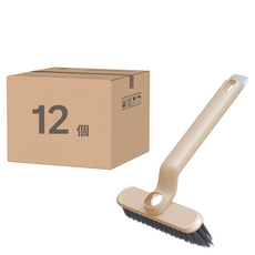 旋轉縫隙刷 Set 4, V型硬刷毛, 360°旋轉清潔, PP ABS材質, 附毛髮夾, 莫蘭迪粉, 3組