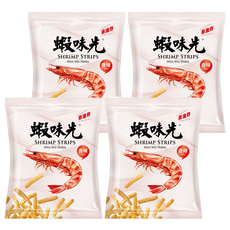 裕榮食品 蝦味先 香辣口味 60g, 香酥脆口感, 美味零食, 4包