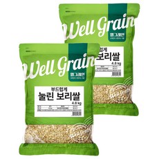 Dubosikpum Well Grain軟壓麥大麥麥片, 2個, 4.8kg